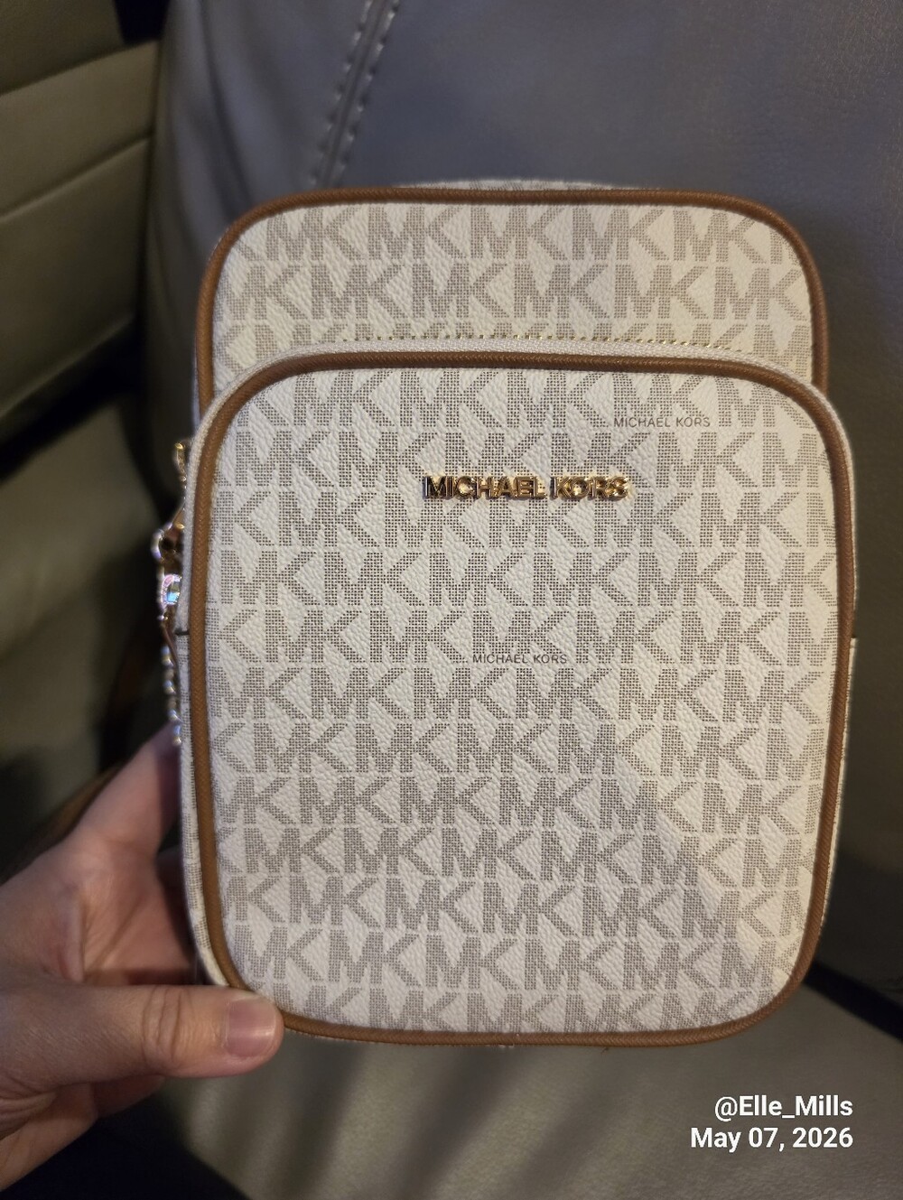 Michael Kors Beige/Light Brown Signature Canvas Crossbody